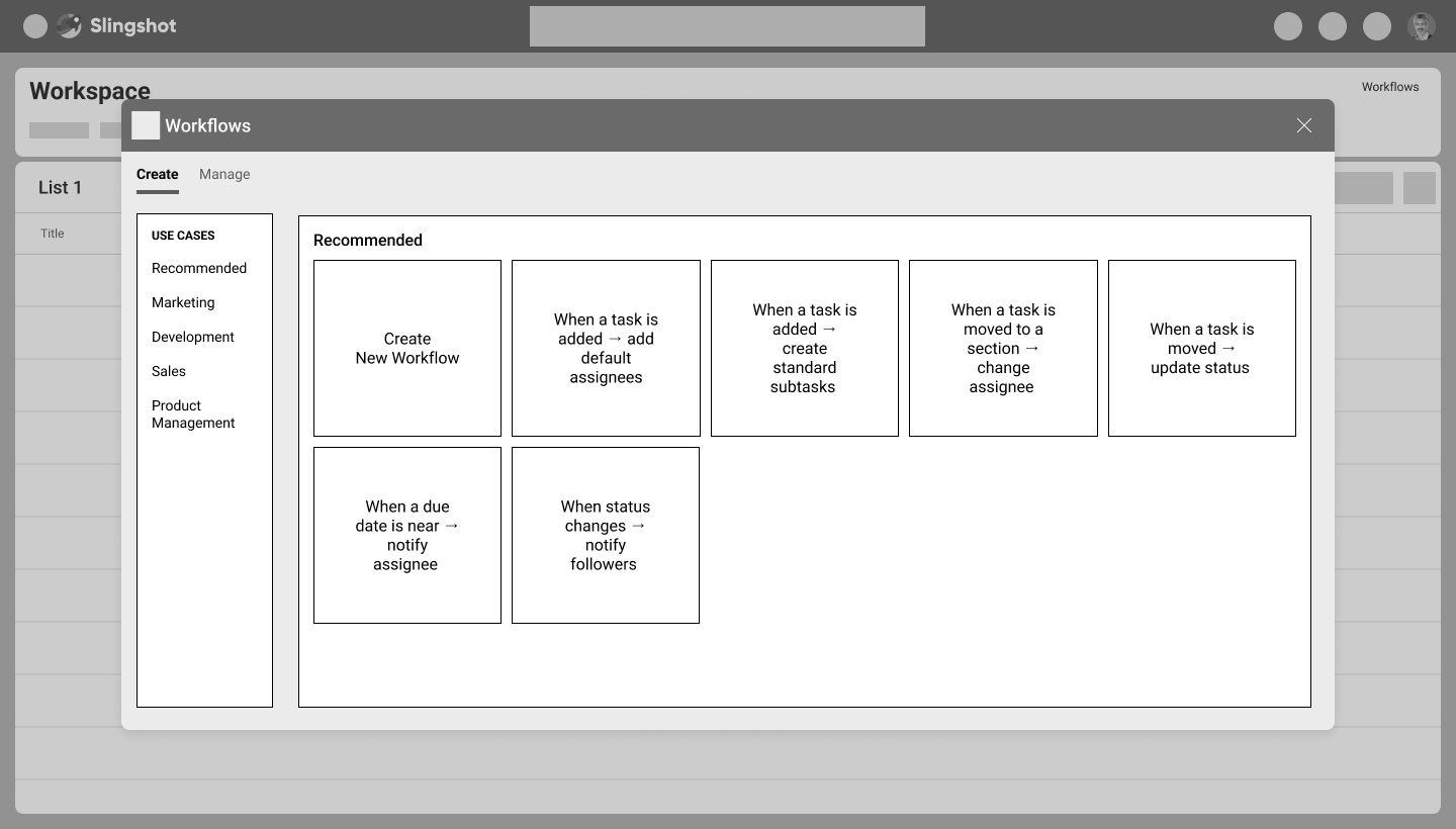 Automation trigger wireframe