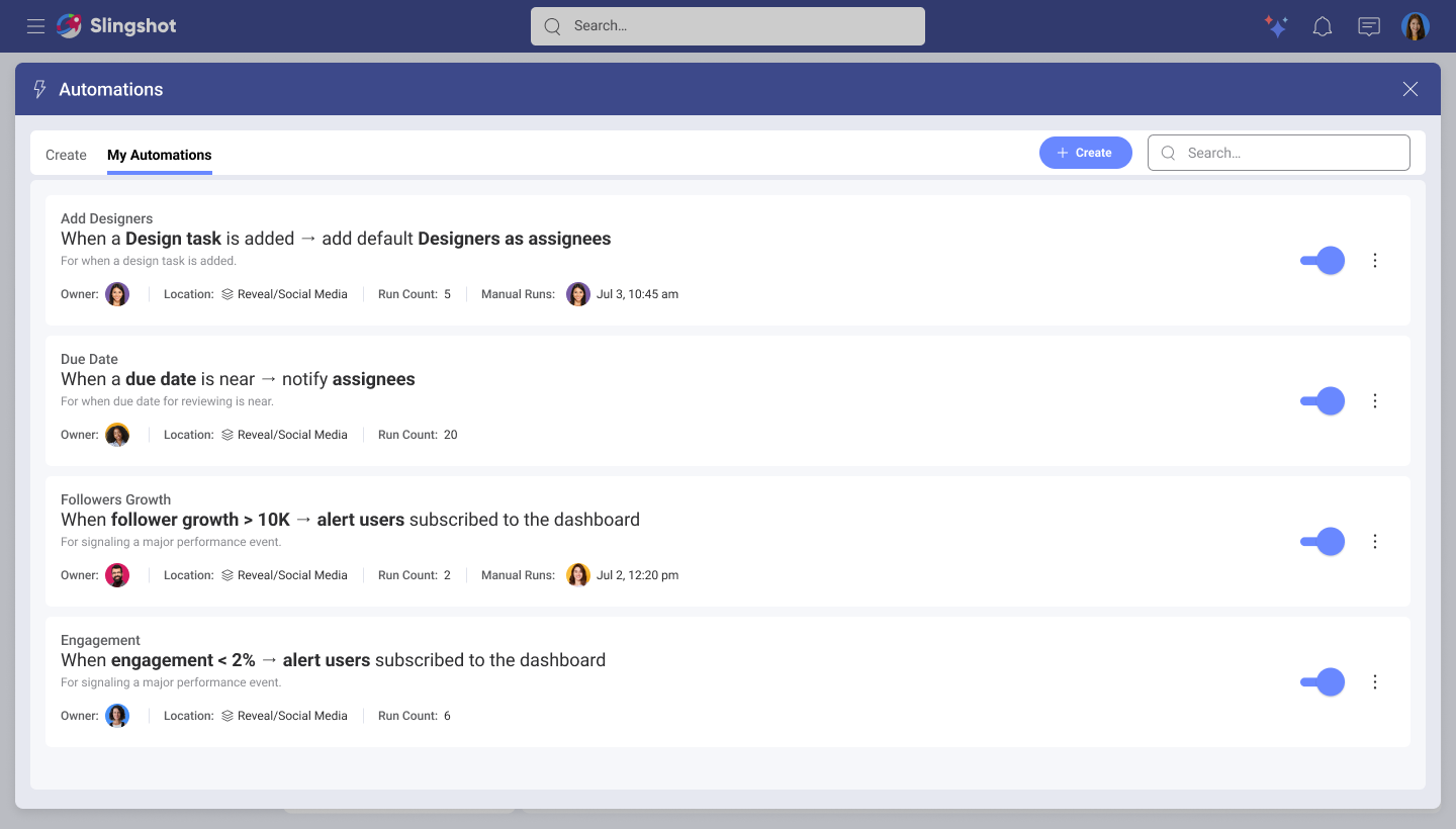 My automations detail view