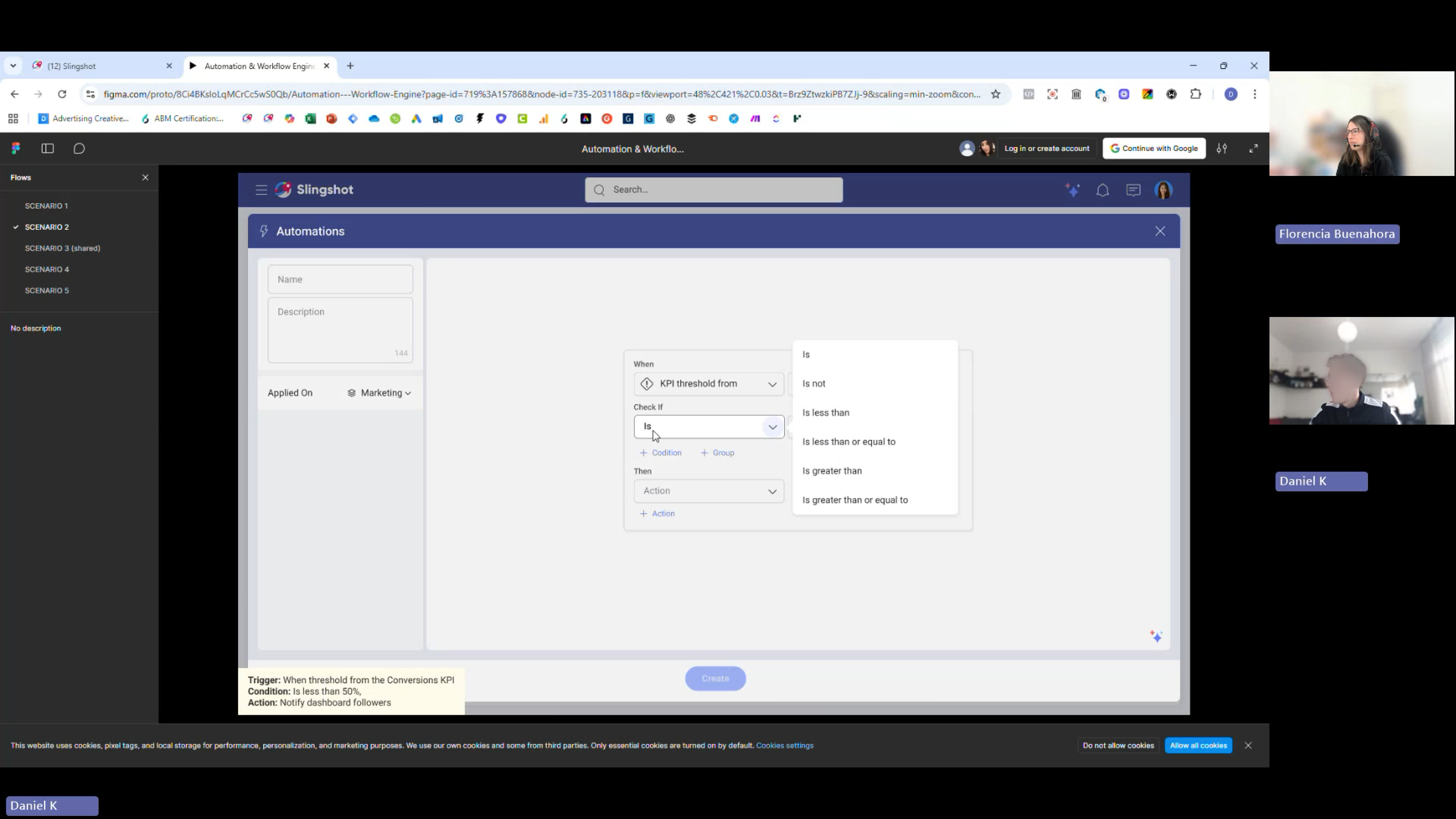 Screenshot of a usability test session