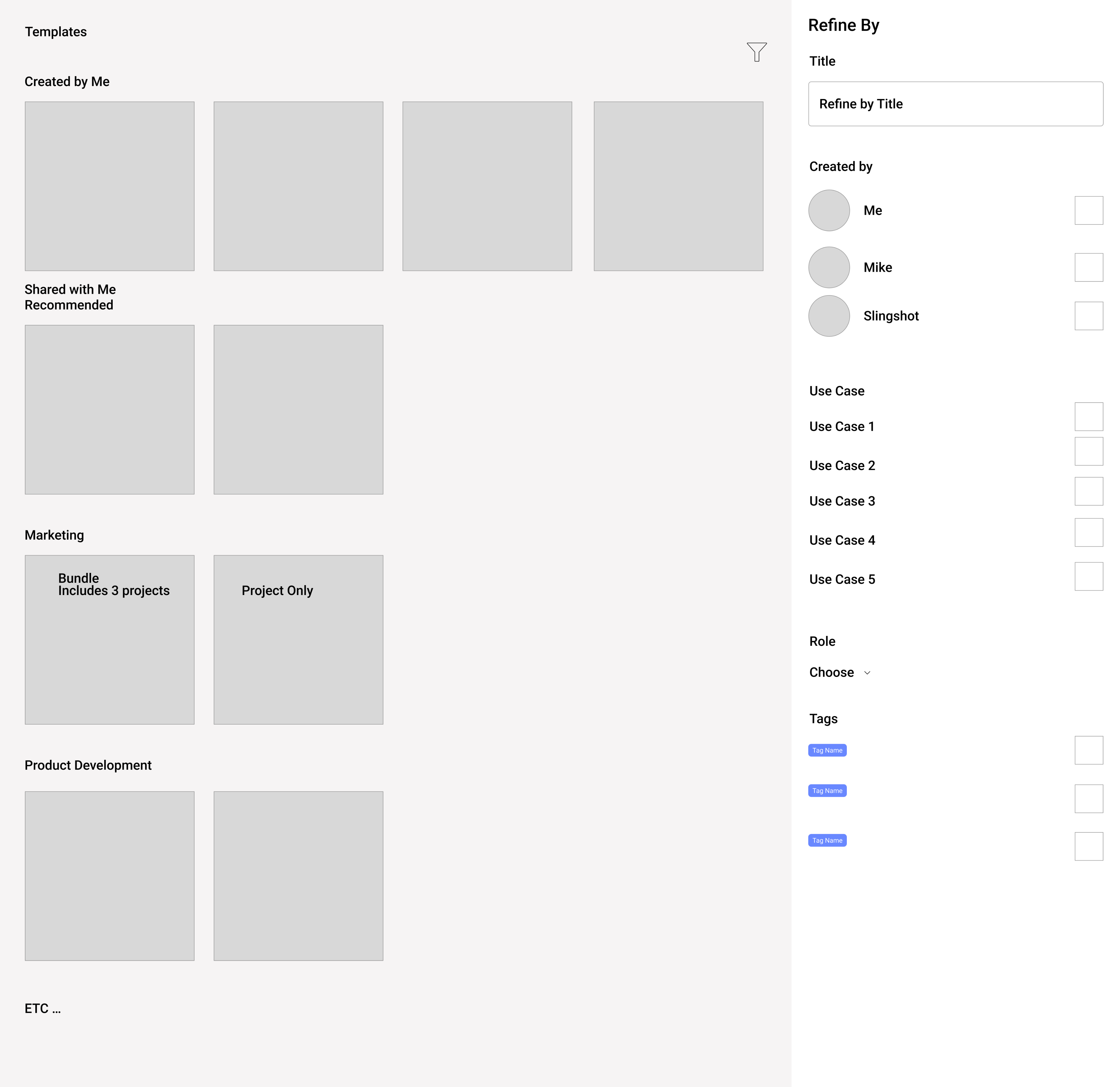 Wireframe iterations