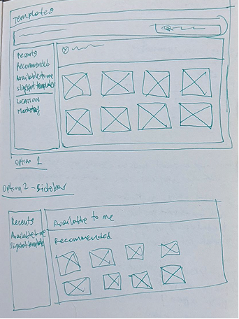 Design exploration sketches